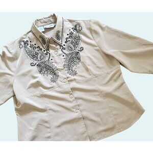 Vintage KC Studio Embroidered Western Style Blouse  90s 00s  Size M